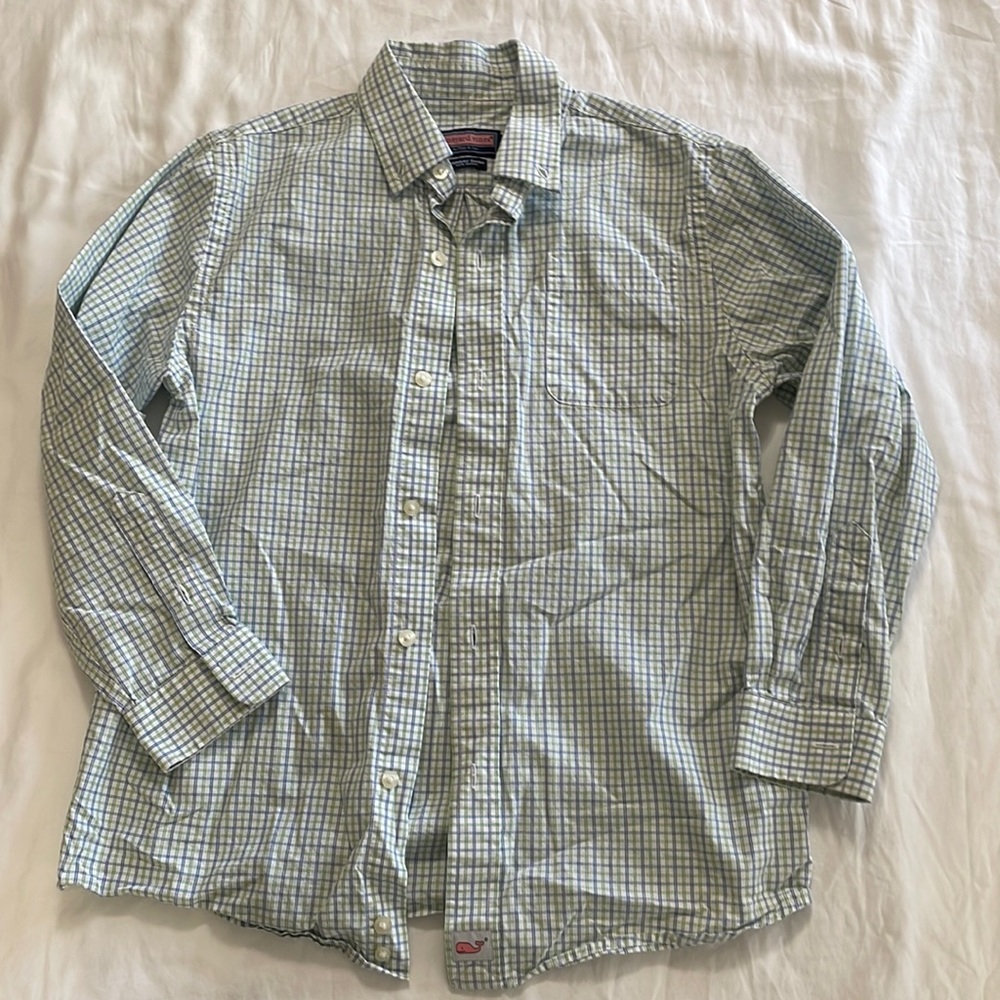 Youth Vineyard Vines Button Down Plaid Murray Shirt 7